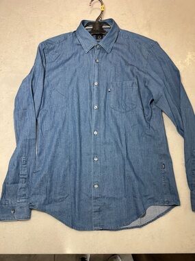 Boss Blue Denim Long-Sleeve Button-Down Shirt